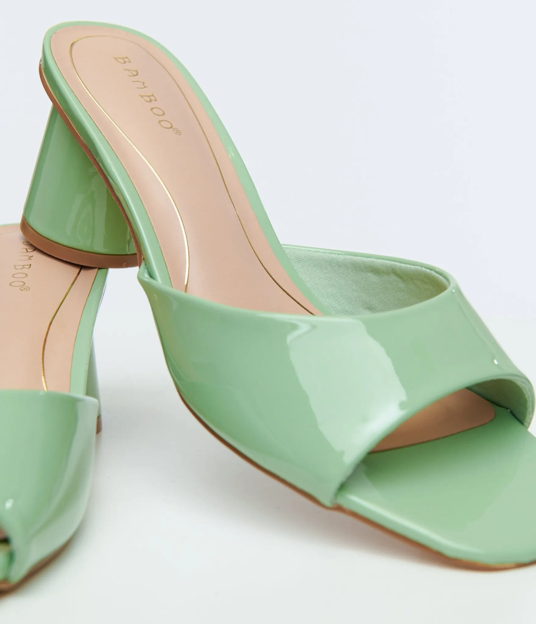 1970s Sage Green Square Toe Mules