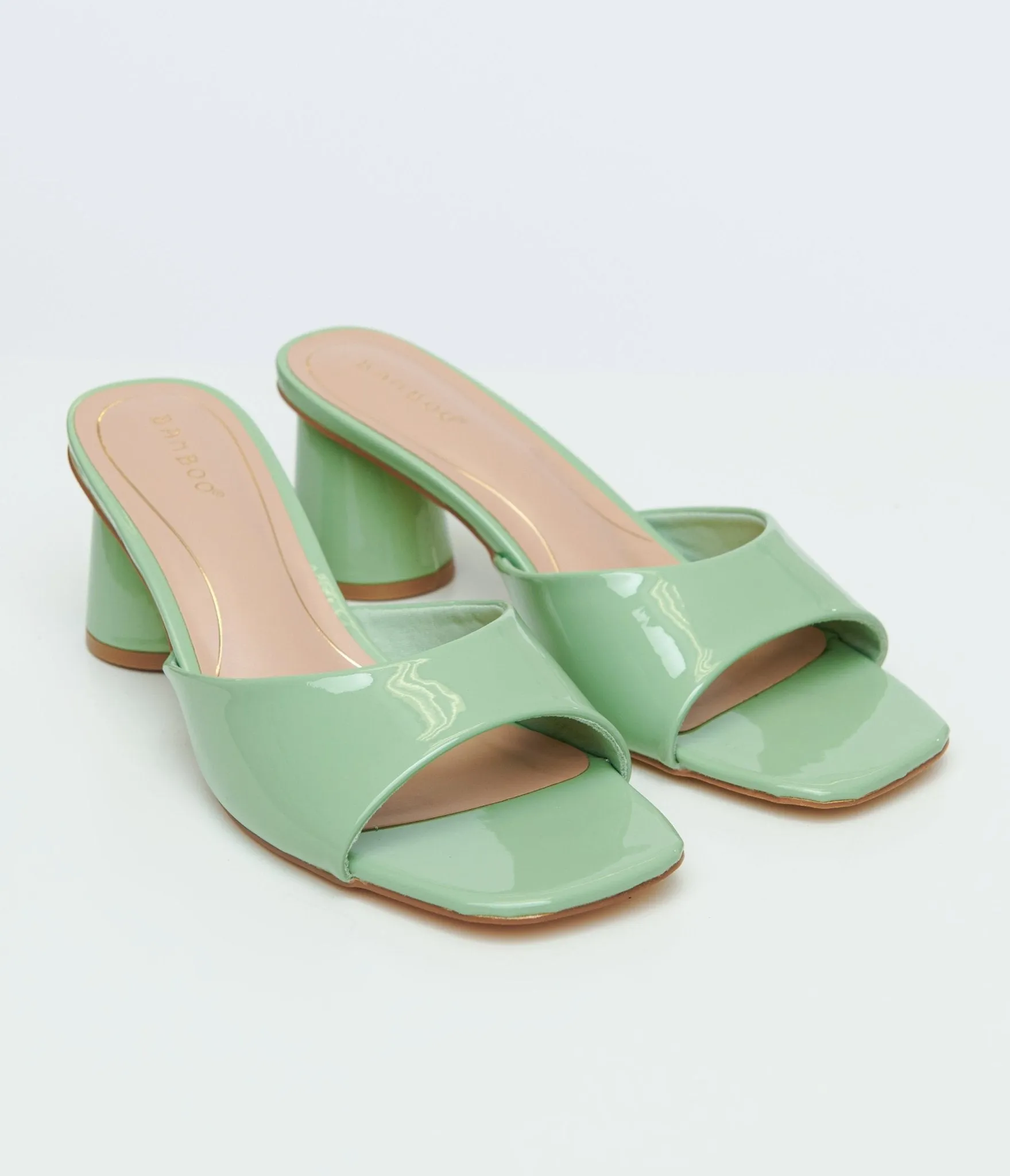 1970s Sage Green Square Toe Mules