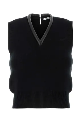 Alexander Wang Black Stretch Wool Blend Vest