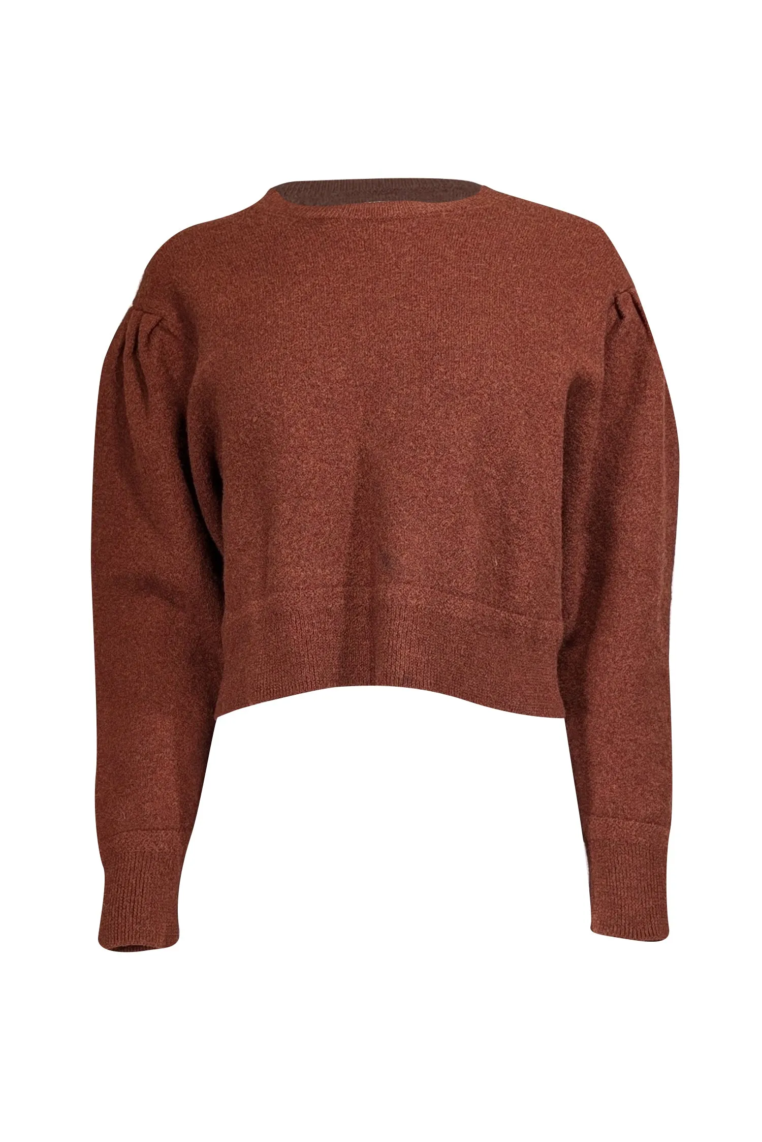 All Saints - Rust Orange Merino Wool Cropped Sweater Sz L