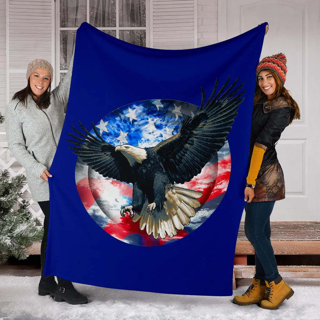 American Bald Eagle Flag Premium Blanket