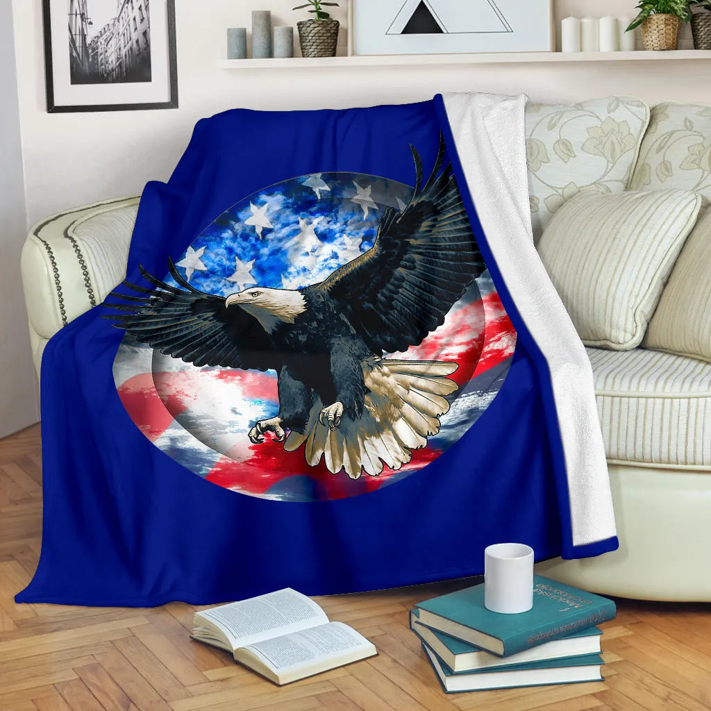 American Bald Eagle Flag Premium Blanket