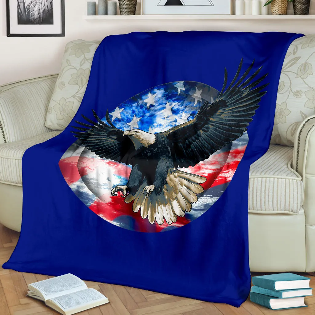 American Bald Eagle Flag Premium Blanket