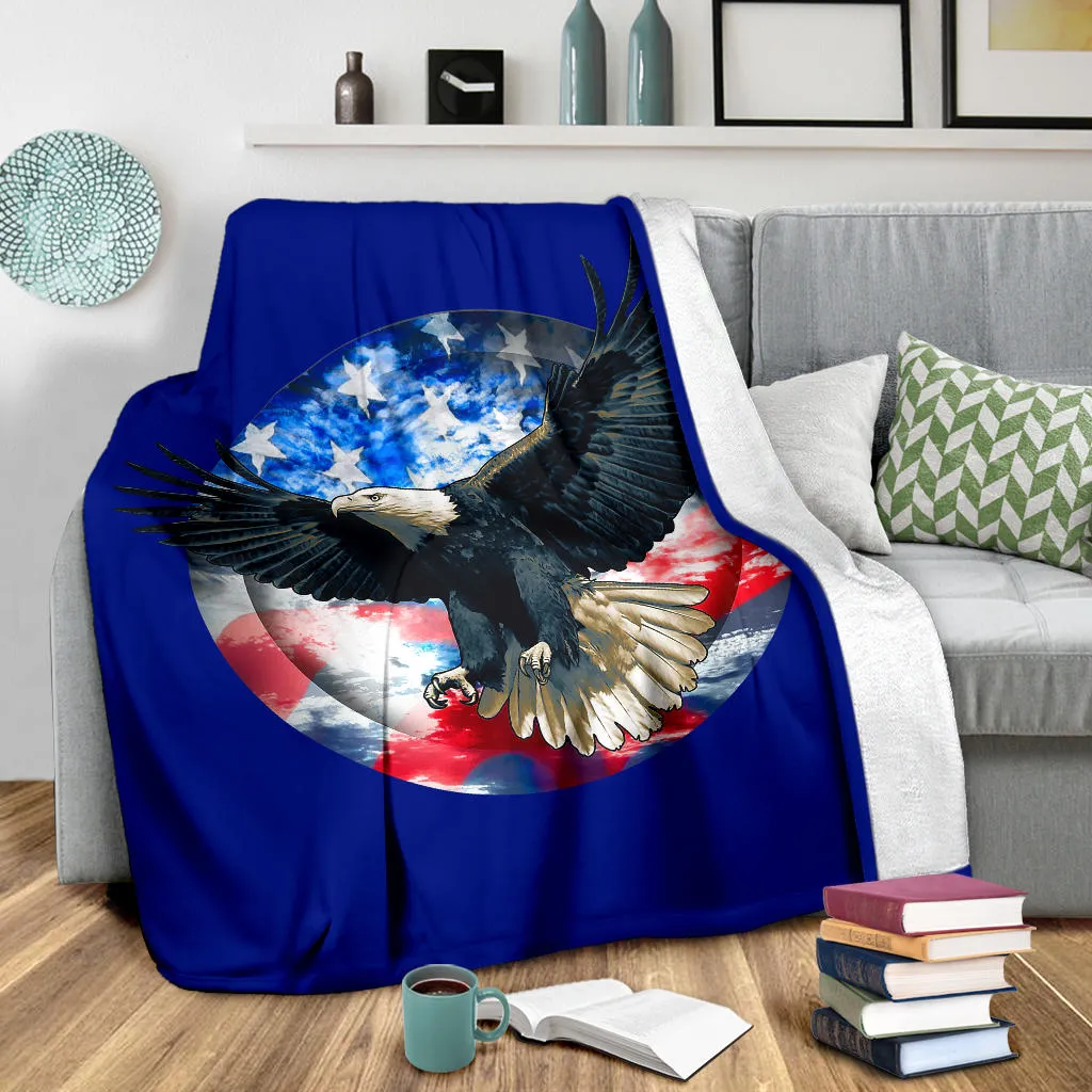 American Bald Eagle Flag Premium Blanket