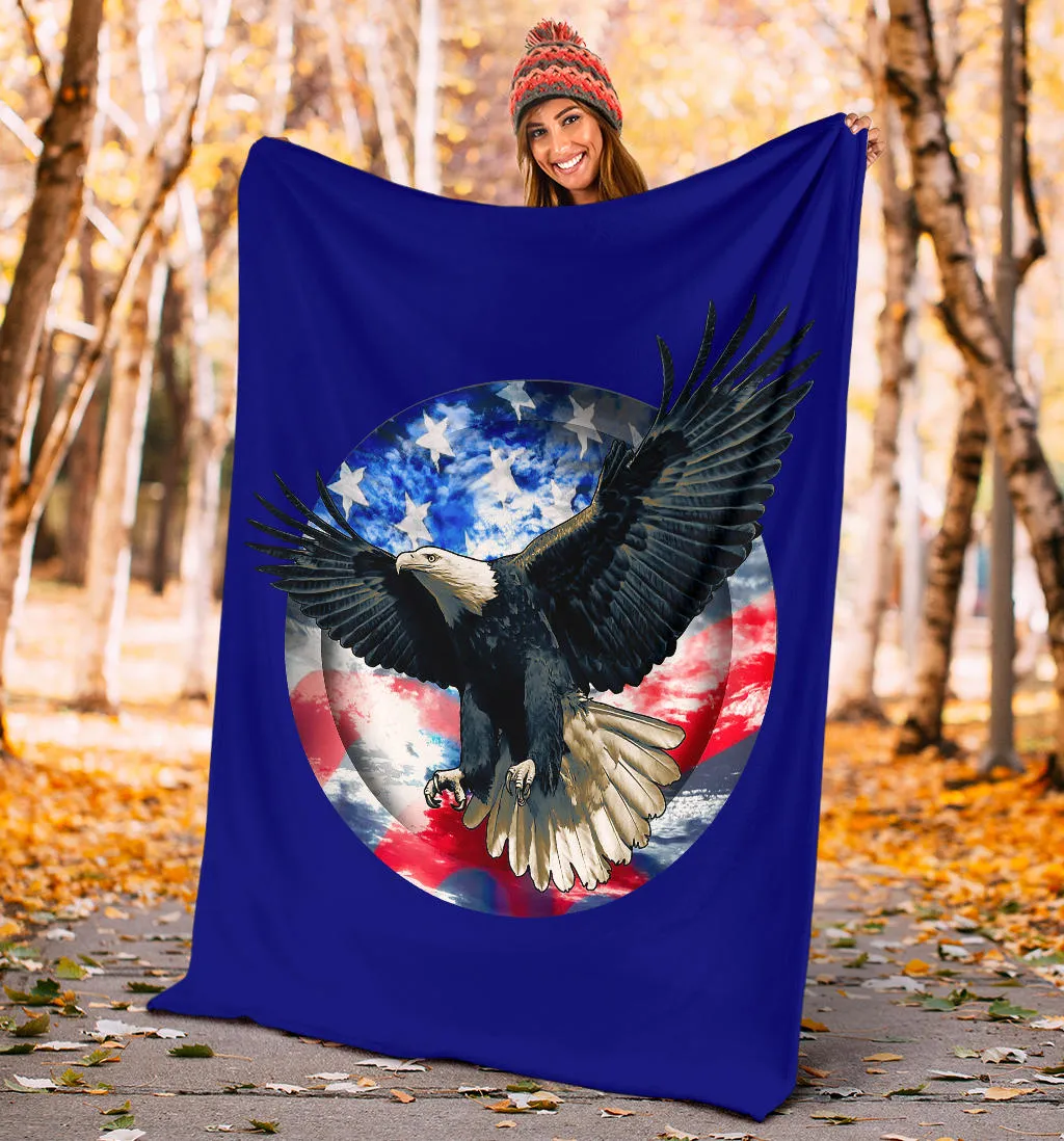 American Bald Eagle Flag Premium Blanket