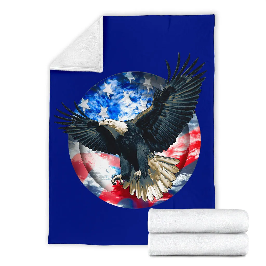 American Bald Eagle Flag Premium Blanket