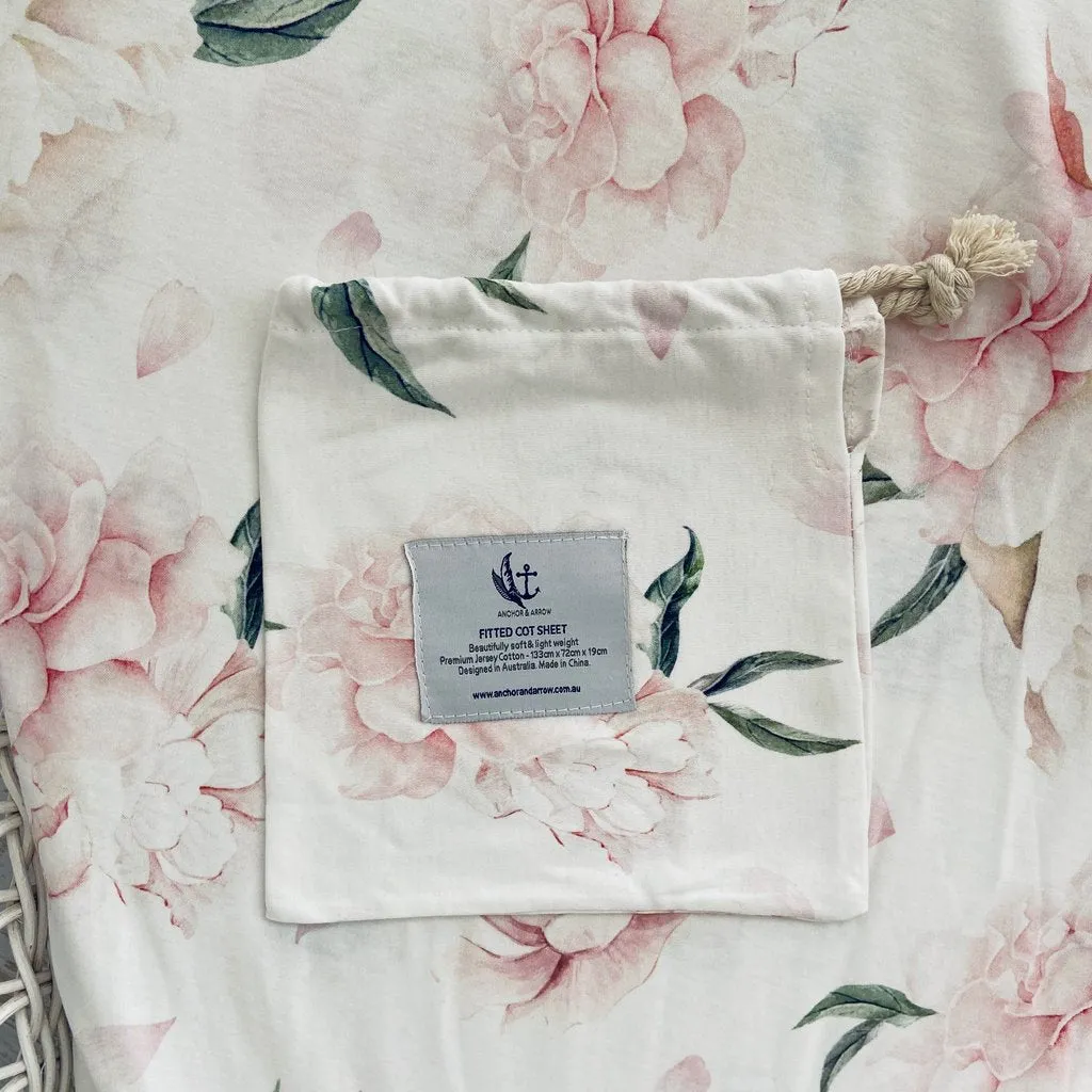 Anchor & Arrow - Cot Sheet | Pretty Peony