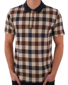 Aquascutum Macro Check Polo Navy