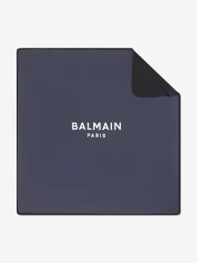 Balmain Baby Paris Logo Blanket in Navy