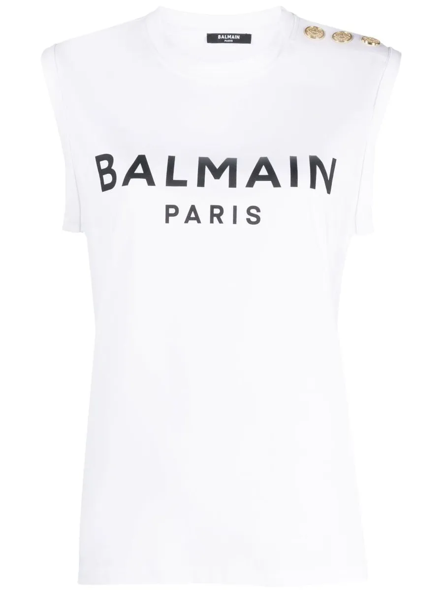 Balmain    Balmain Sleeveless Cotton Top