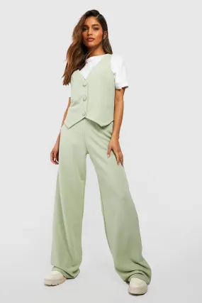 Basic Jersey Knit Wide Leg Pants