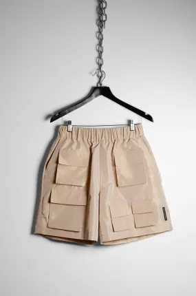 Beige Parachute Shorts