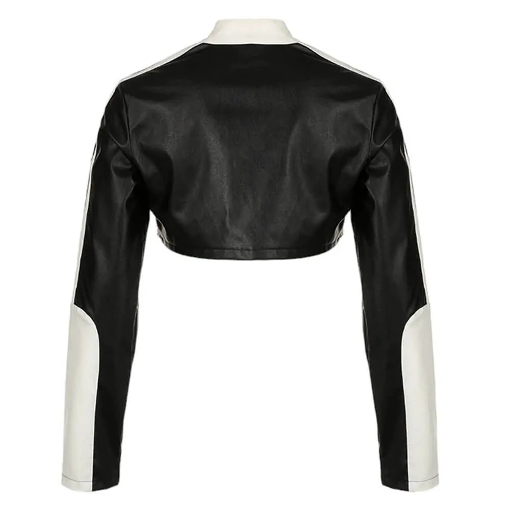 Biker Girl Leather Cropped Jacket