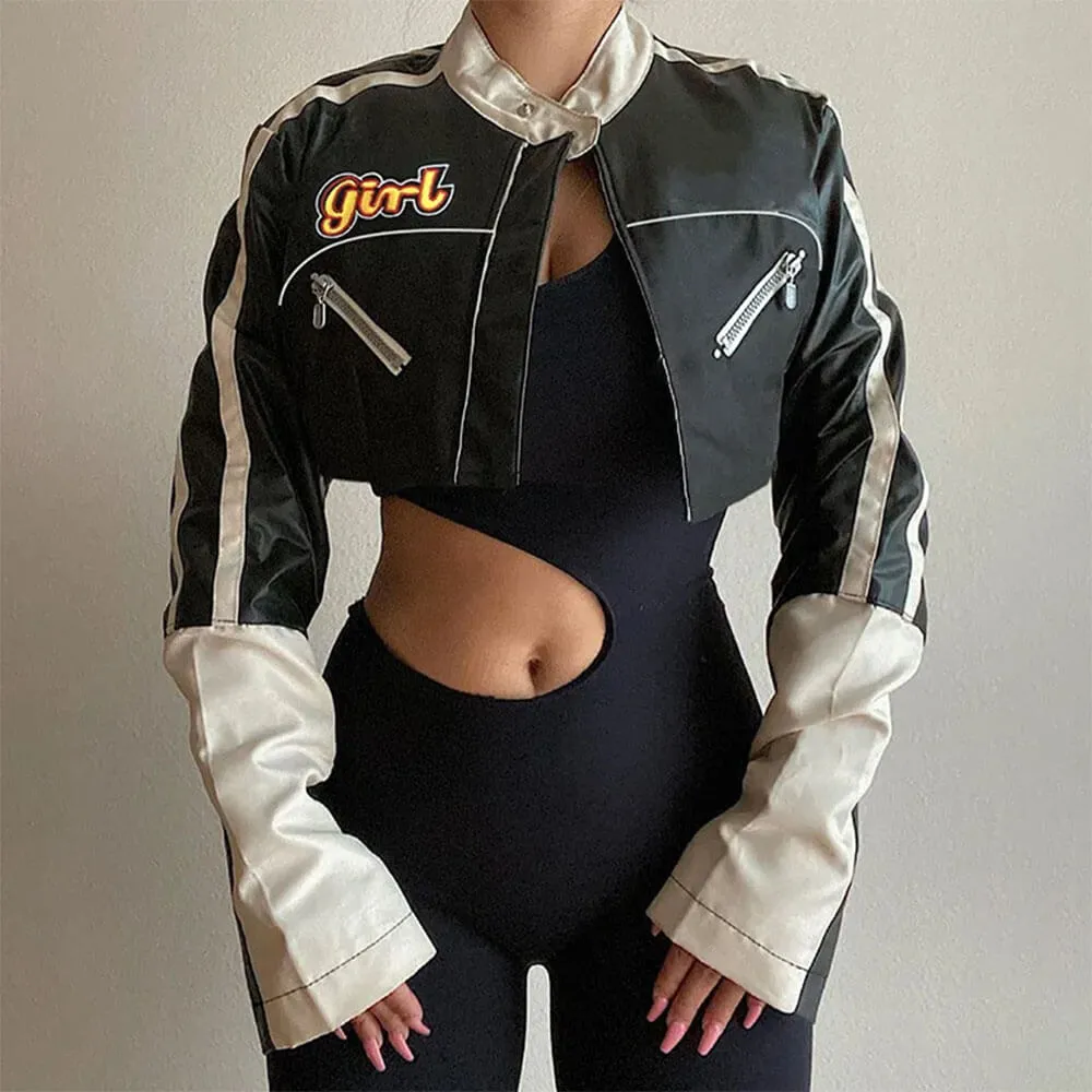 Biker Girl Leather Cropped Jacket