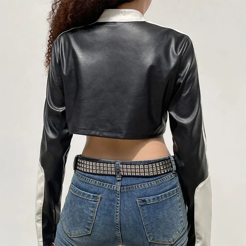 Biker Girl Leather Cropped Jacket