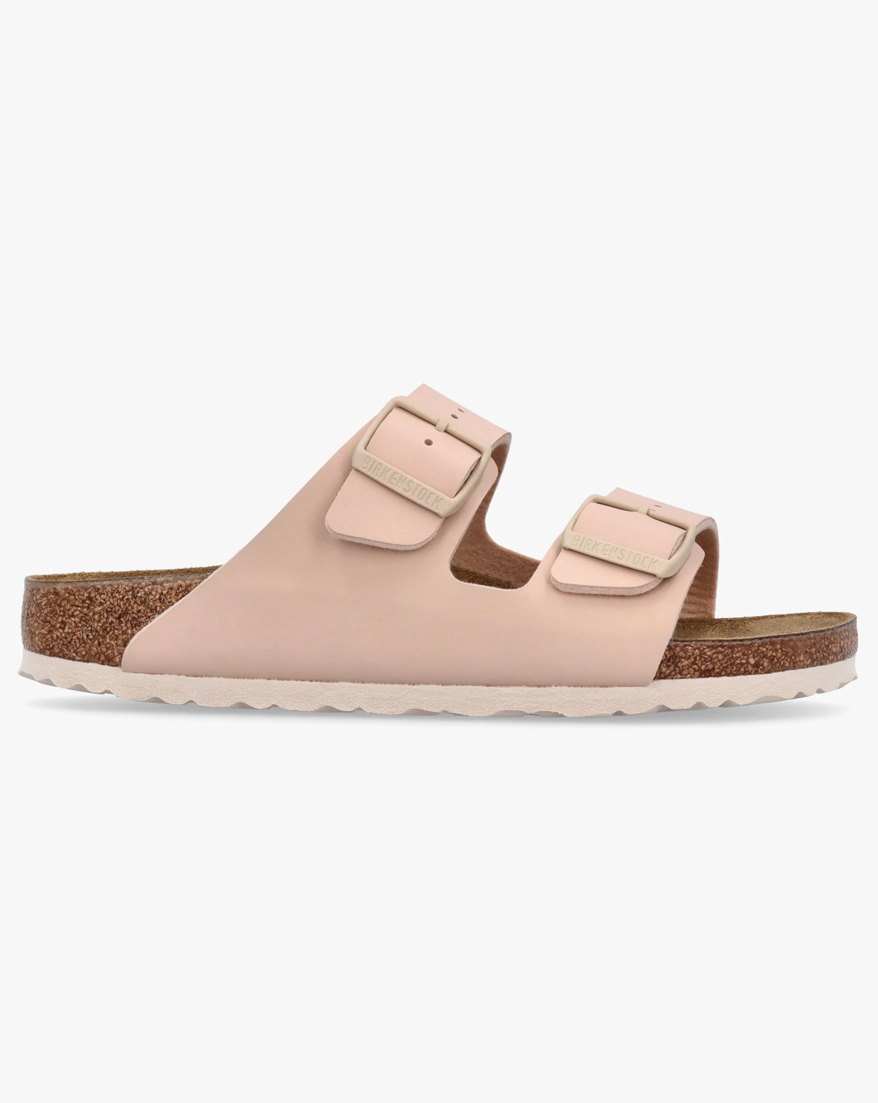 Birkenstock Arizona Birko-Flor New Beige Two Bar Mules Narrow Width | Simply Be