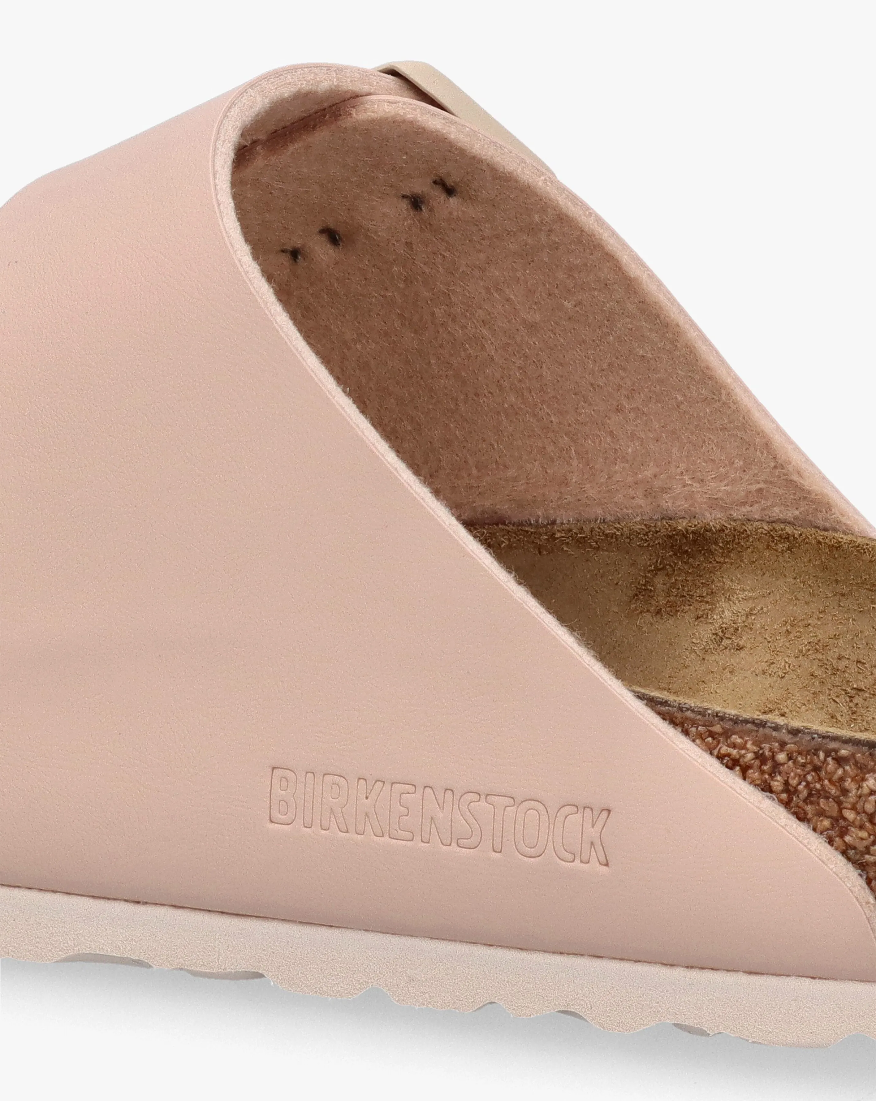 Birkenstock Arizona Birko-Flor New Beige Two Bar Mules Narrow Width | Simply Be