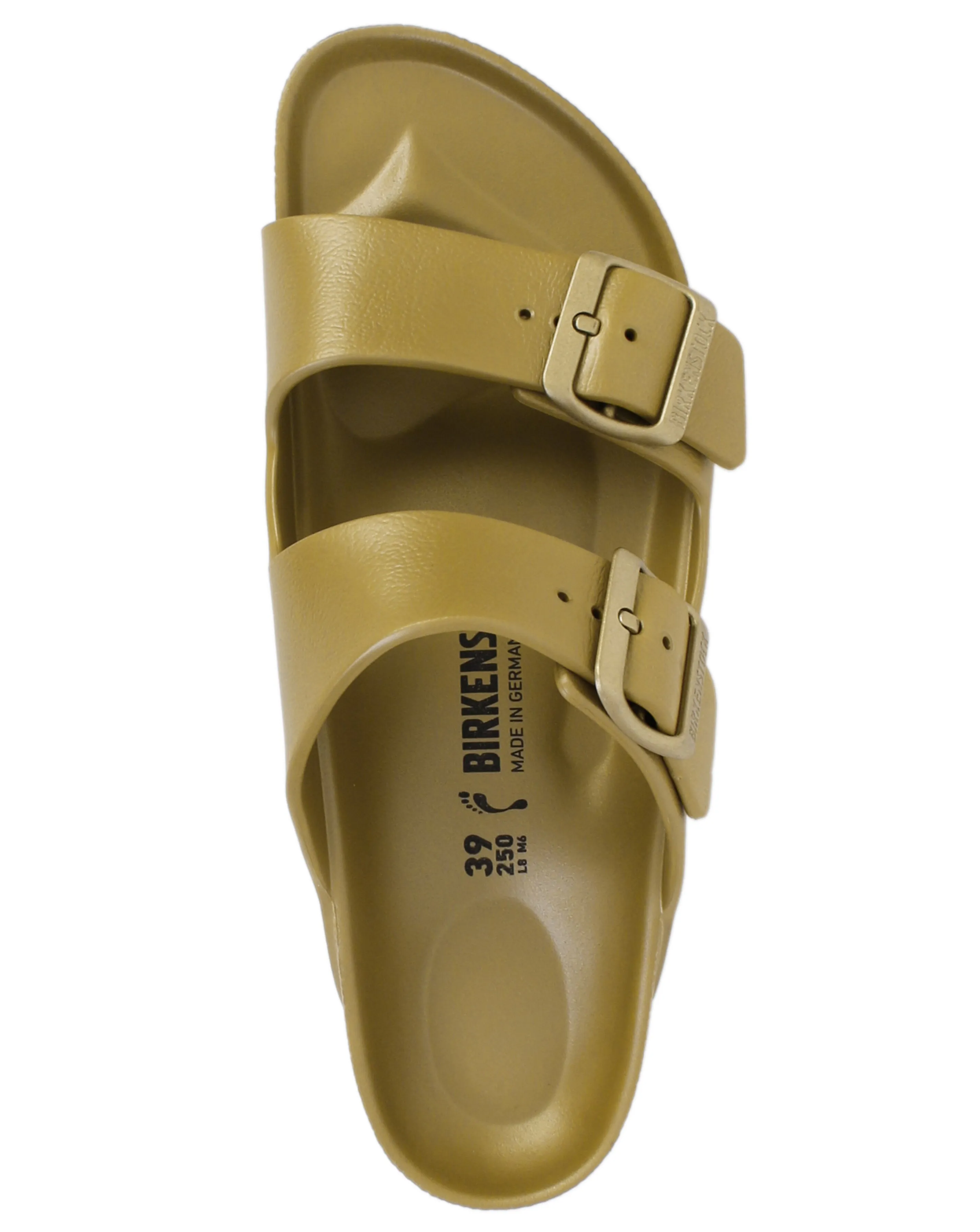 Birkenstock Arizona EVA Glamour Gold Two Bar Mules Narrow Width | Simply Be