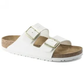 BIRKENSTOCK  Womens Arizona Patent White Double Strap Buckle Mules 1005293