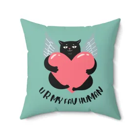 Black cat heart Valentine's day Pillow