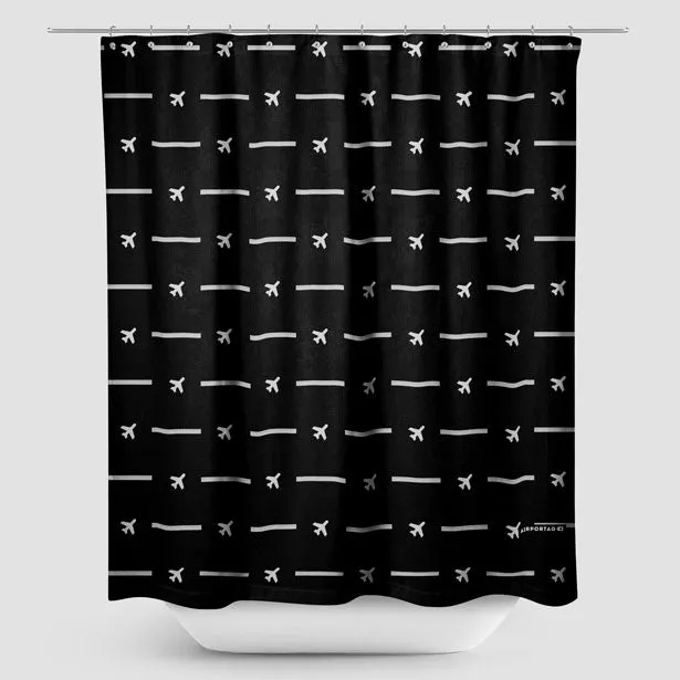 Black Pilot Stripes - Shower Curtain