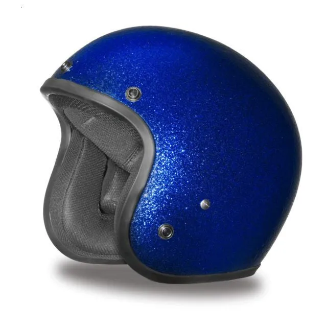 Blue Metalflake - Daytona Low Profile D.O.T. Open Face Helmet