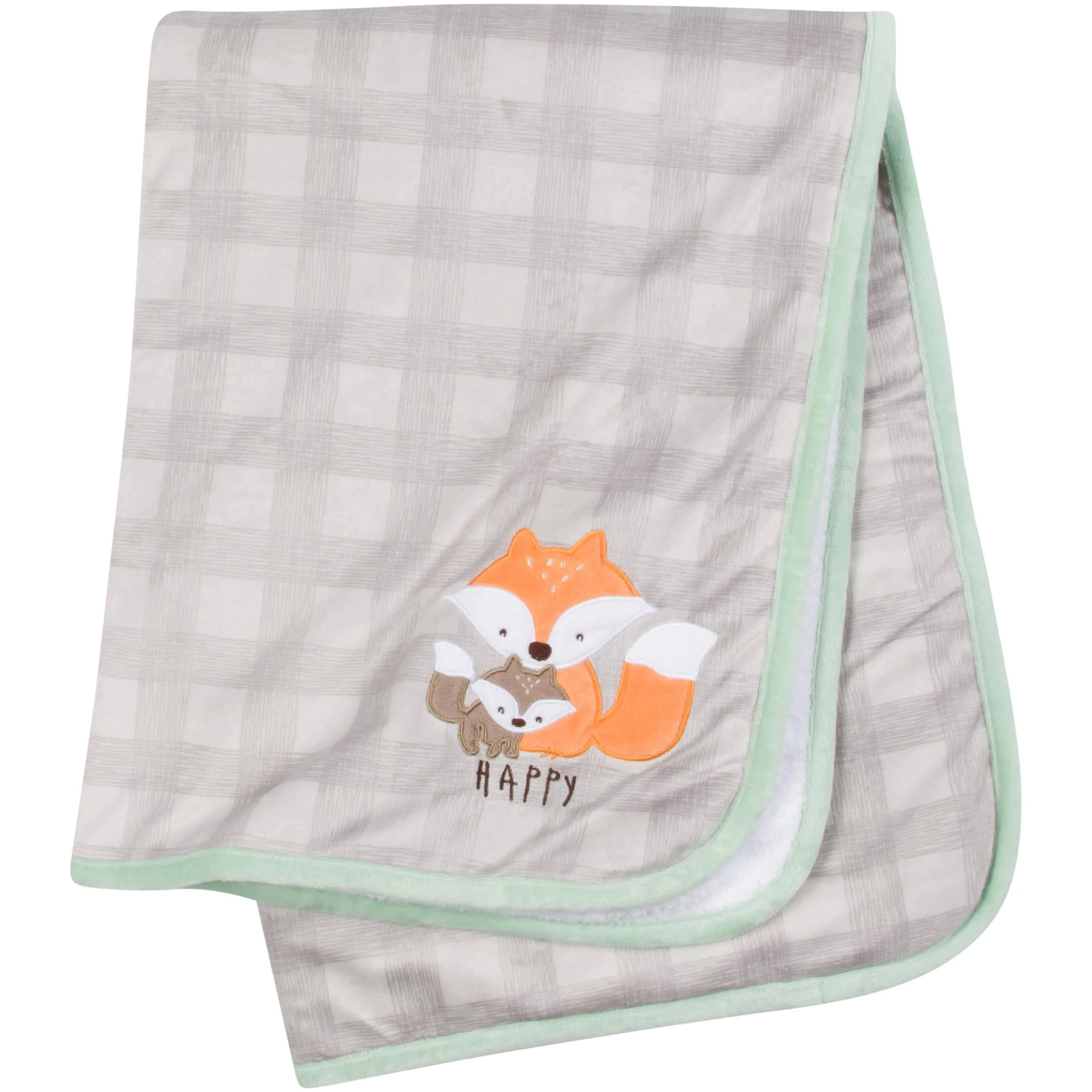 Boys Happy Fox Plush Blanket