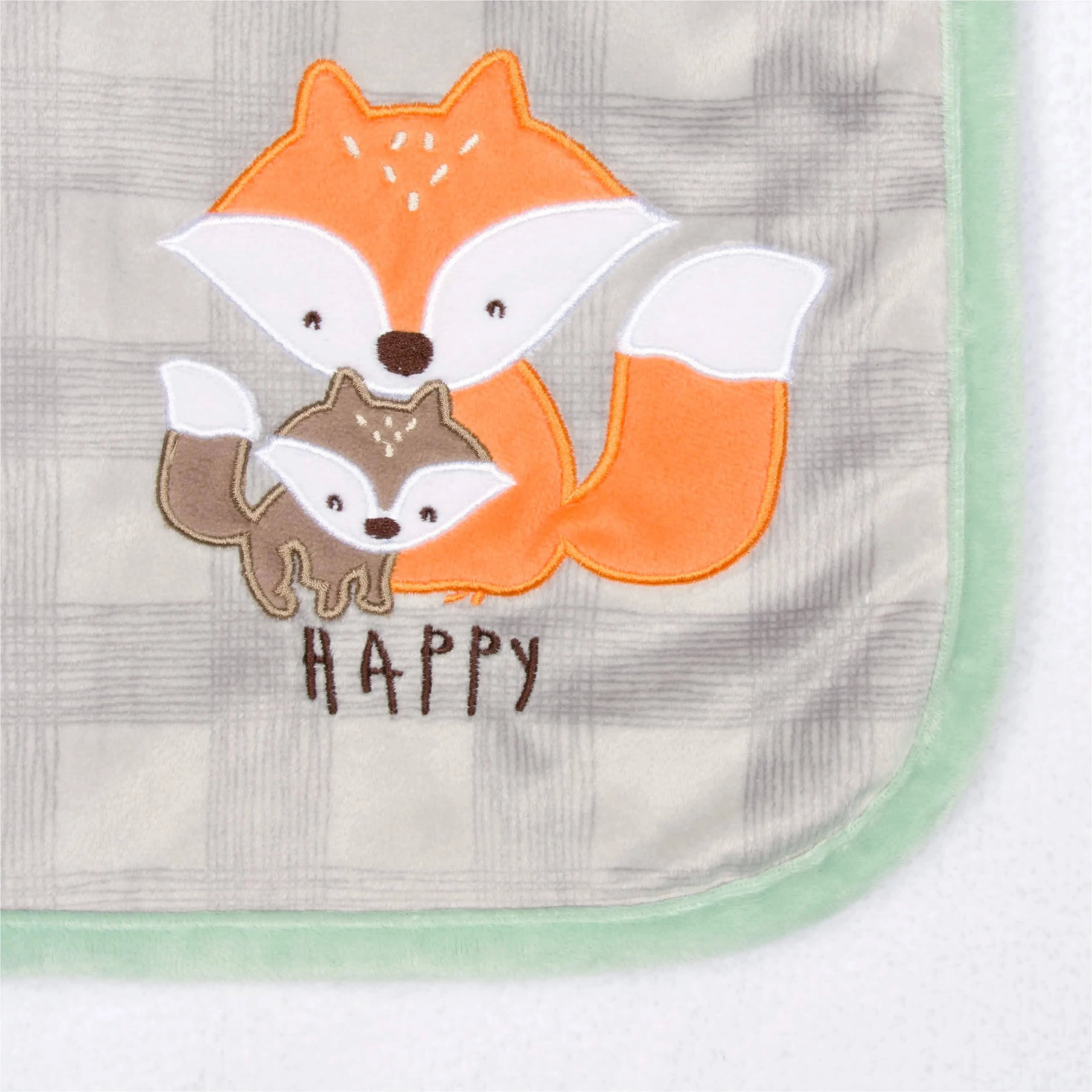 Boys Happy Fox Plush Blanket