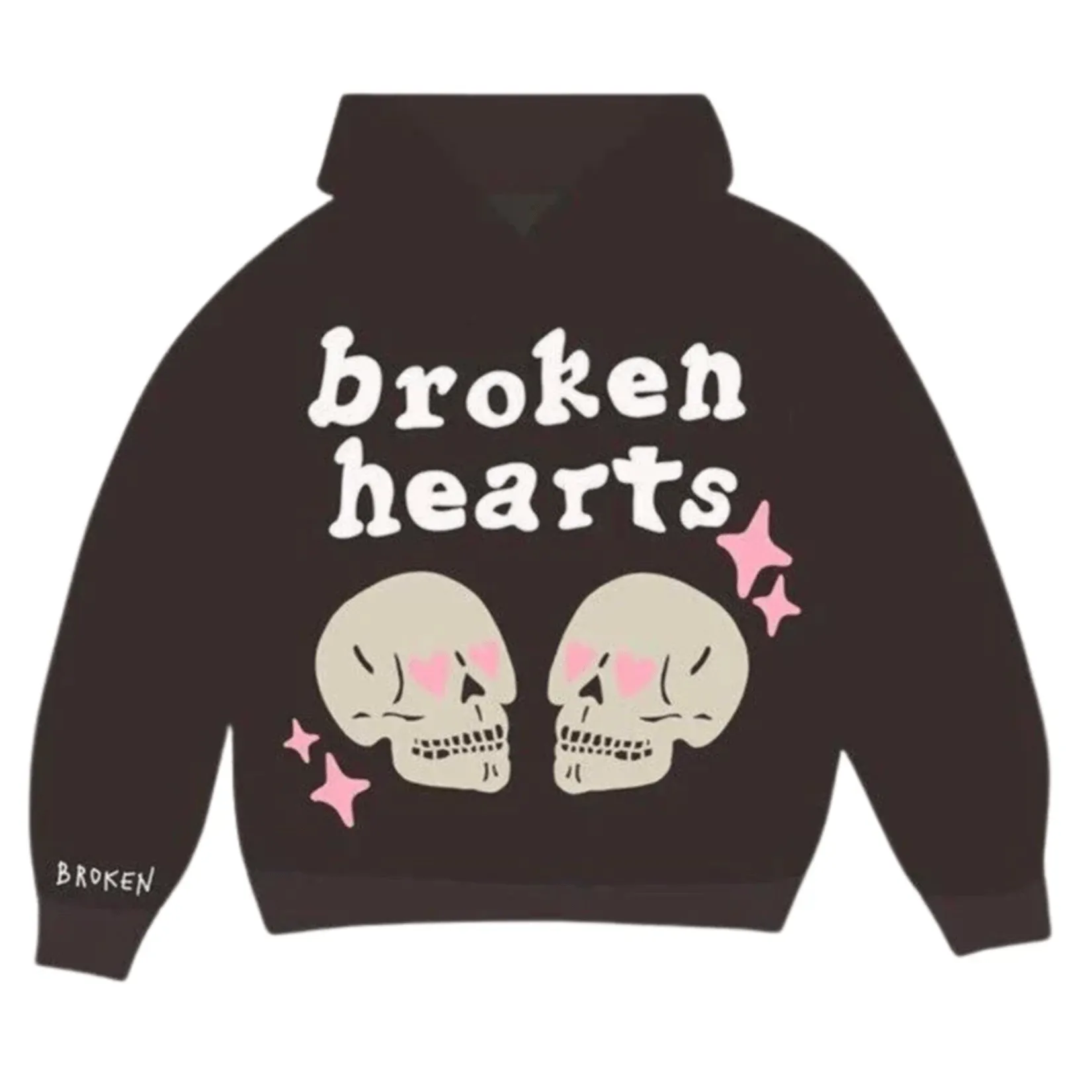 Broken Planet Market Brown Hearts Hoodie Dark Brown