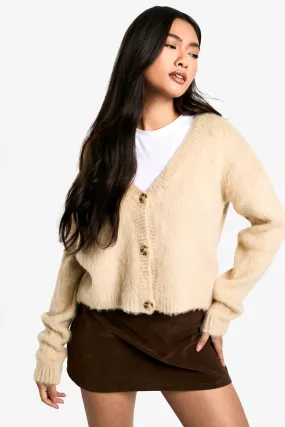 Brushed Knit Button Through Cardigan