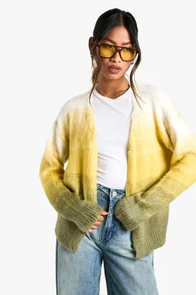 Brushed Knit Ombre Oversized Cardigan