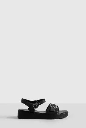 Buckle Detail Chunky Flatform Sandals