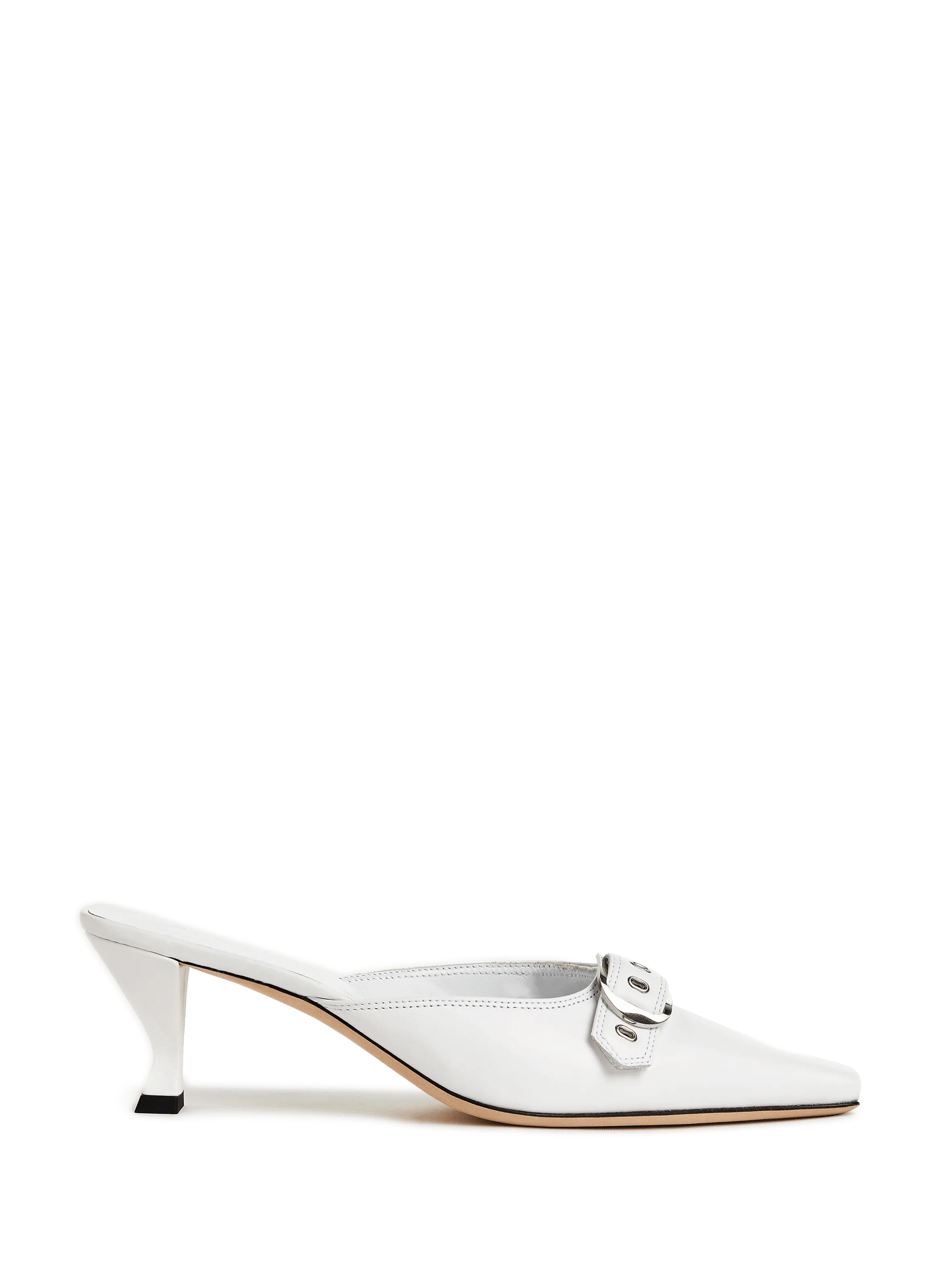 By far  Evelyn leather mules - White