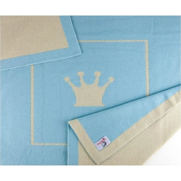 Calisson Little Royals Cashmere Little Crown Blanket, Blue