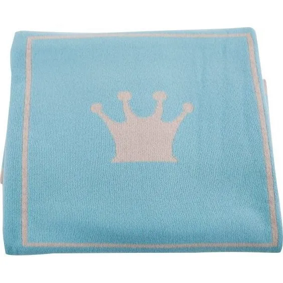 Calisson Little Royals Cashmere Little Crown Blanket, Blue