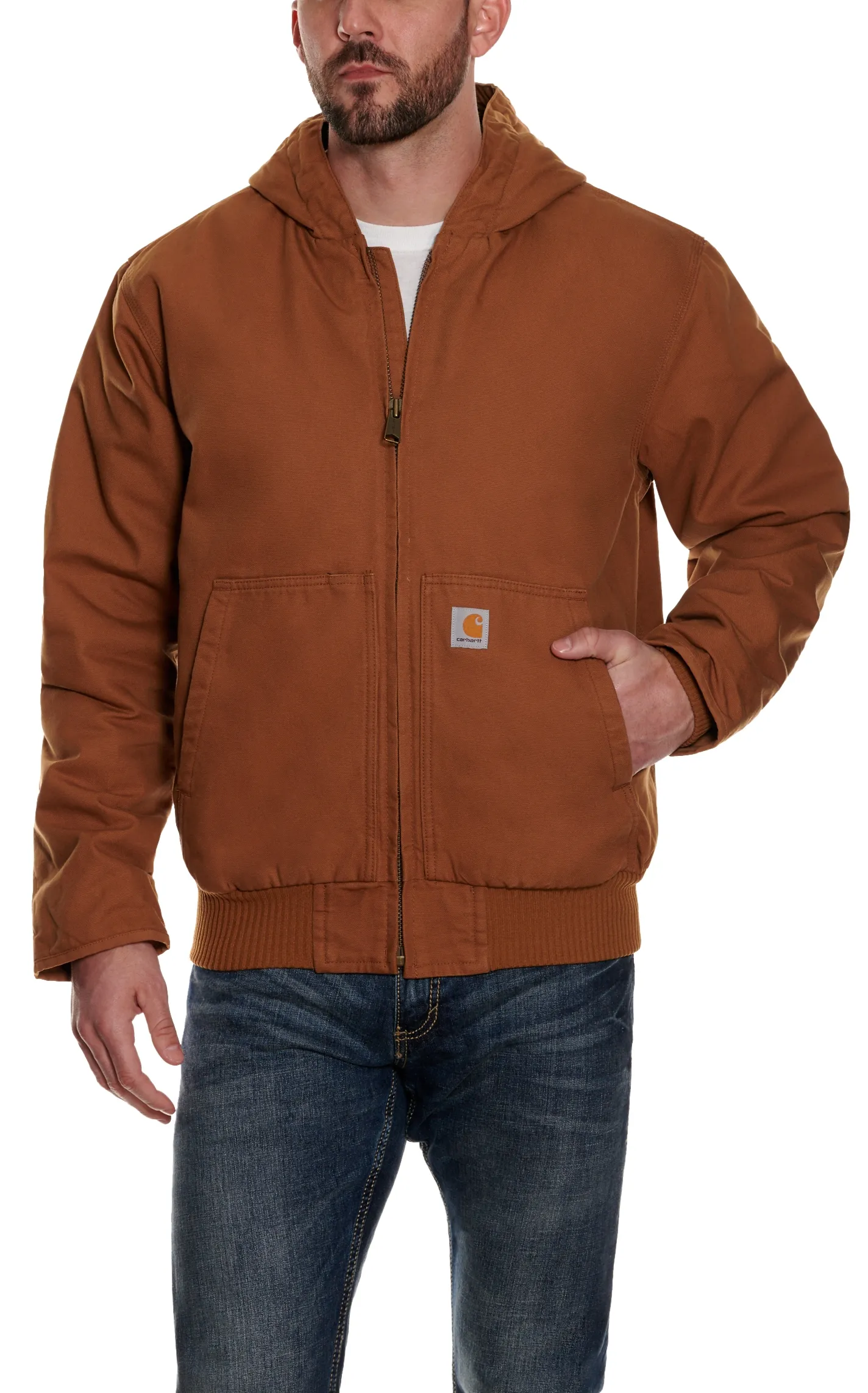 Carhartt Men's Brown Washed Duck Loose Fit Insulated Active Jacket