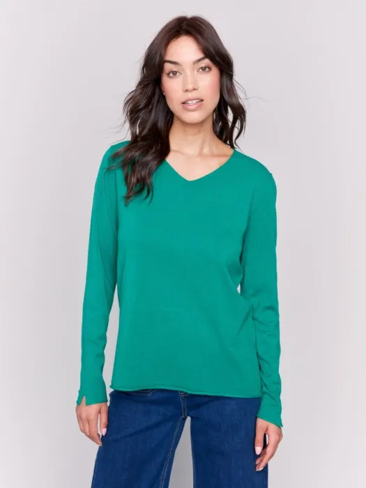 Charlie B C2279Z Solid Basic Sweater