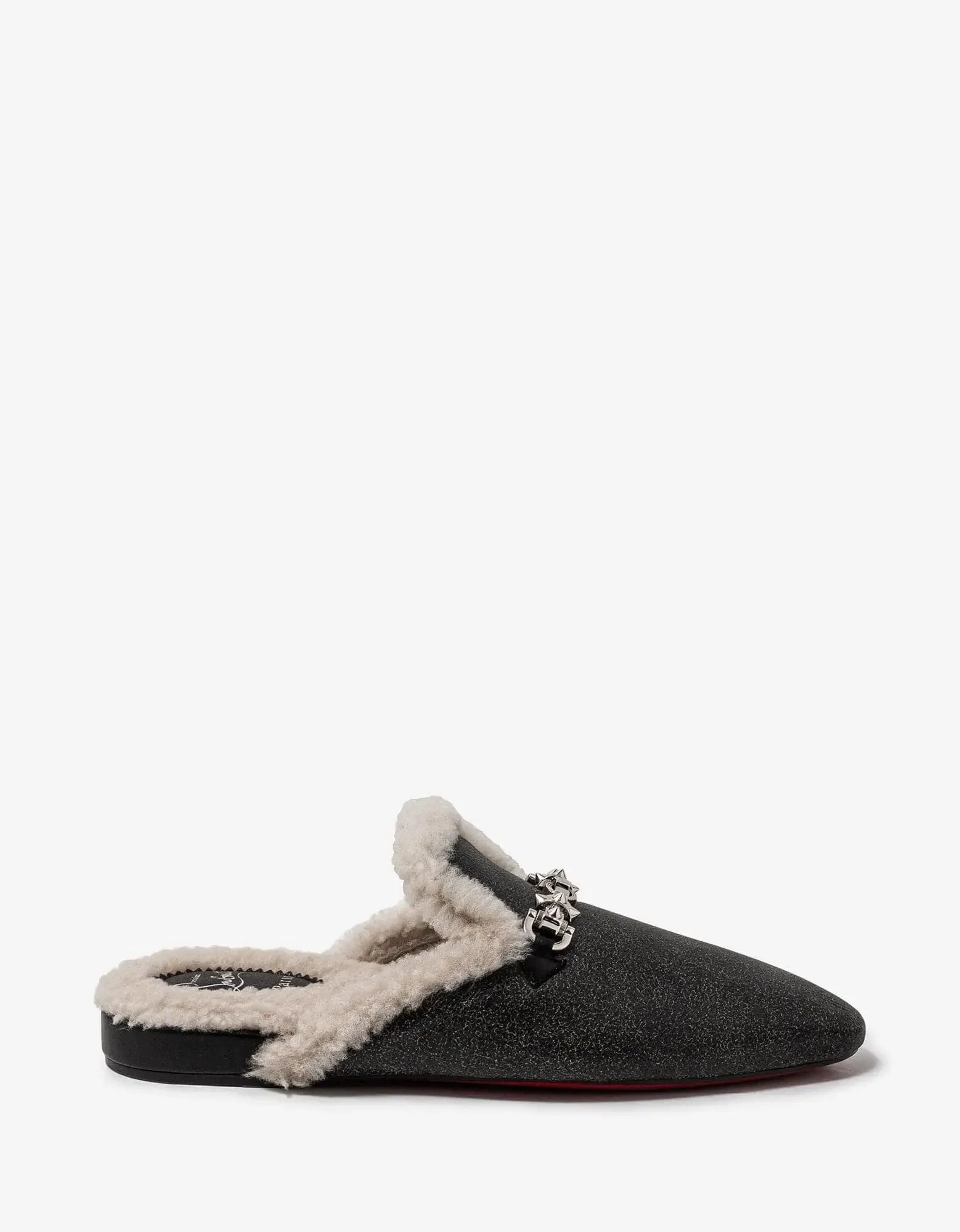 Christian Louboutin Woolito Swing Black Nappa Leather Mules