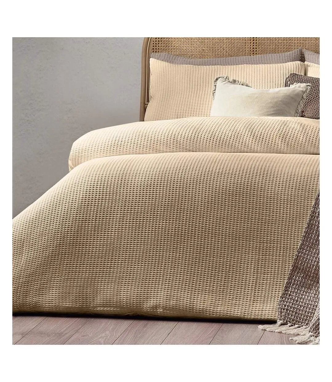 Chunky cotton waffle duvet cover set linen Yard