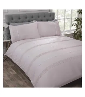 Clarissa pintuck duvet cover set blush Rapport