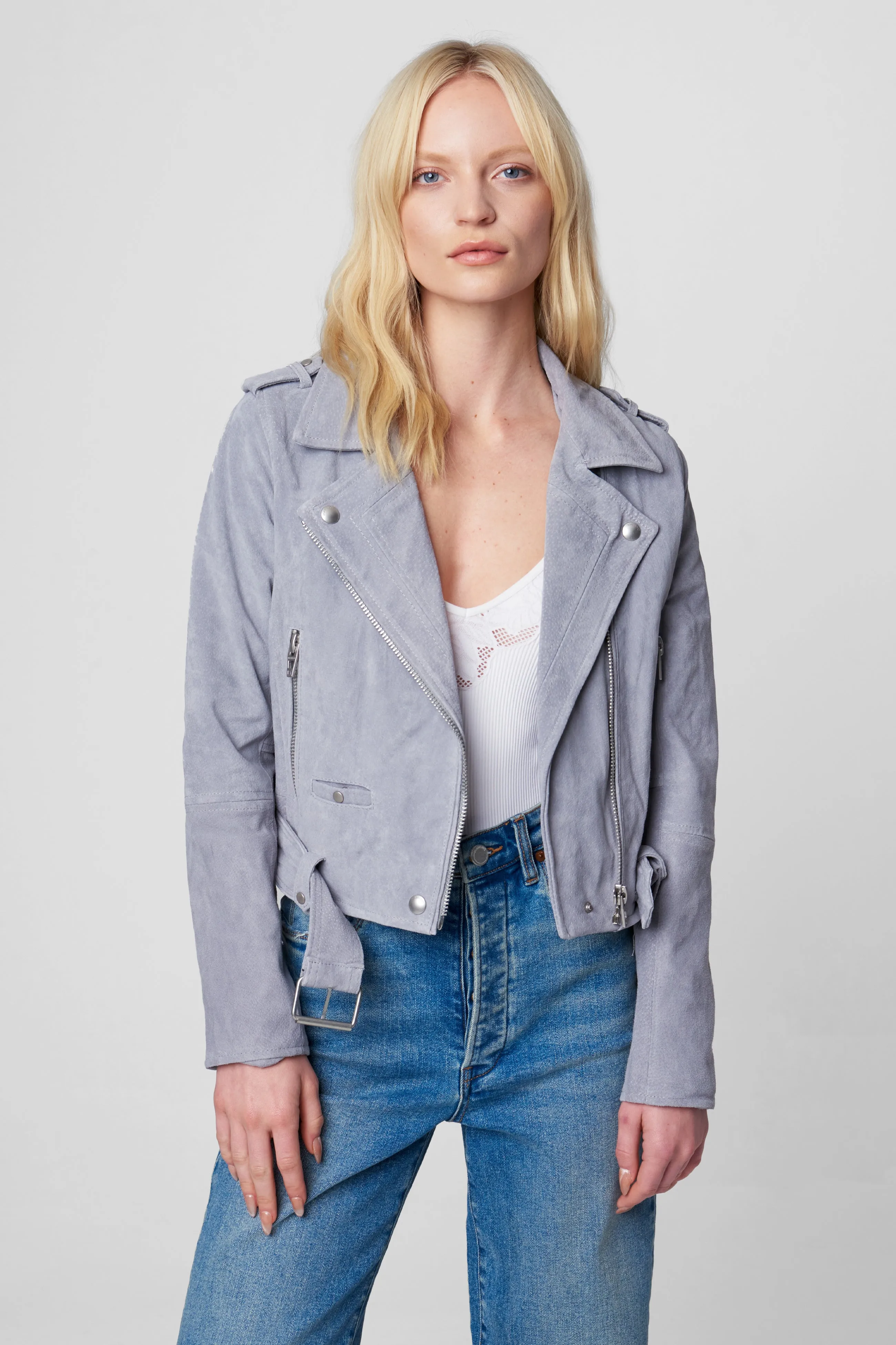 Cloud Grey Moto Jacket