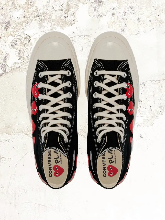 Comme Des Garons PLAY CONVERSE Multi Red Heart Chuck Taylor All Star '70 High