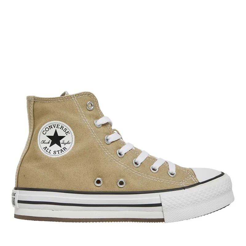 Converse Kids Chuck Taylor All Star Lift Platform Trainers Nutty Granola/White/Black