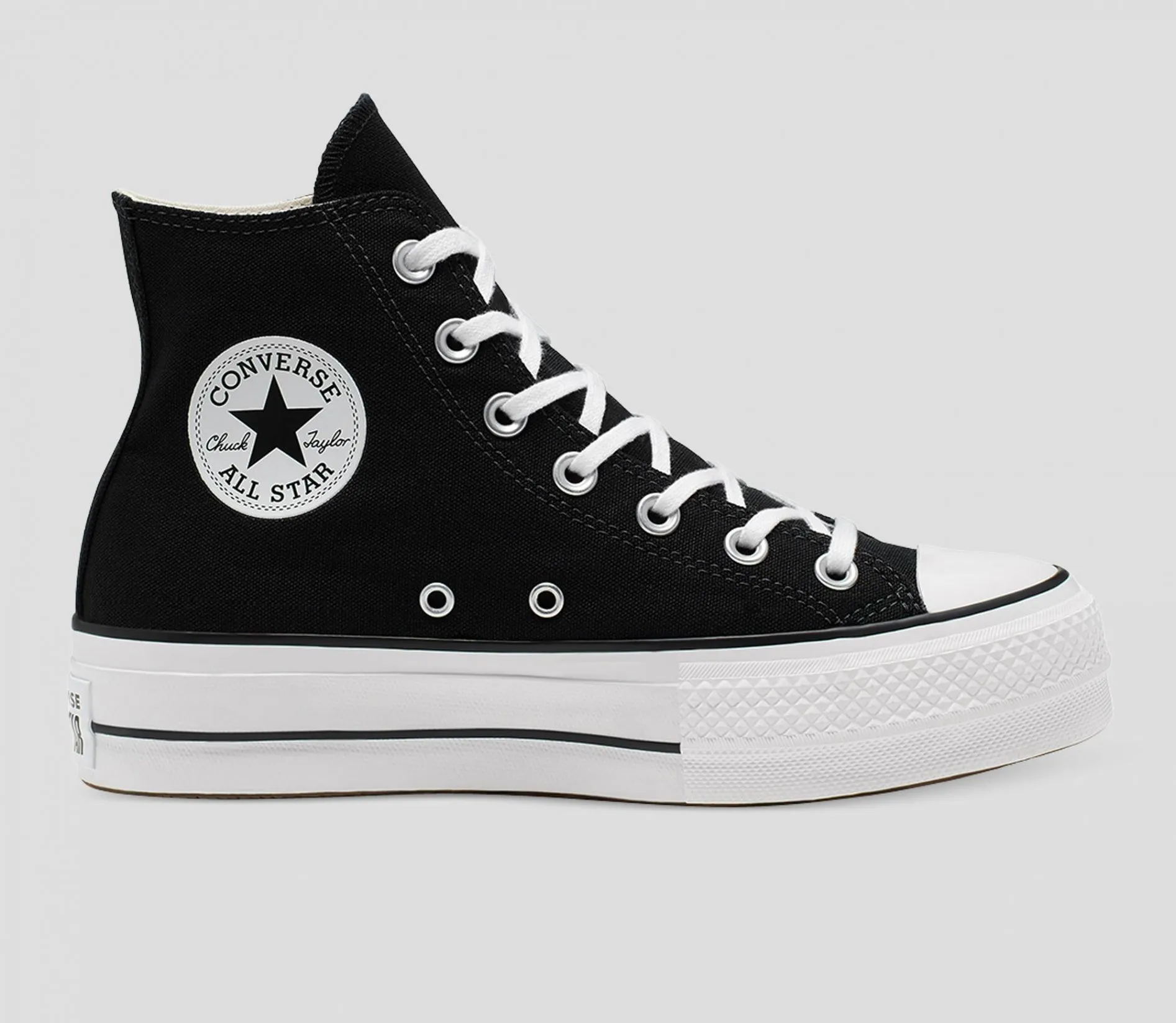 CONVERSE Womens Converse Chuck Taylor All Star Canvas Lift High Top - BLACK/WHITE/WHITE