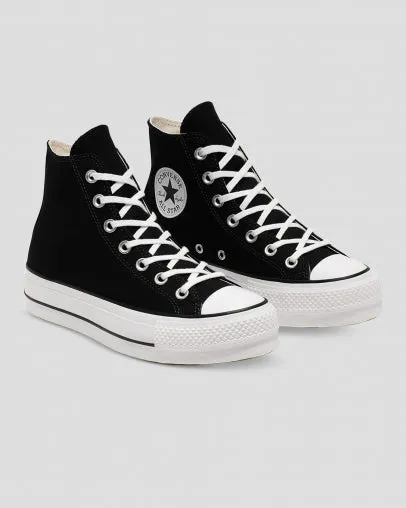 CONVERSE Womens Converse Chuck Taylor All Star Canvas Lift High Top - BLACK/WHITE/WHITE