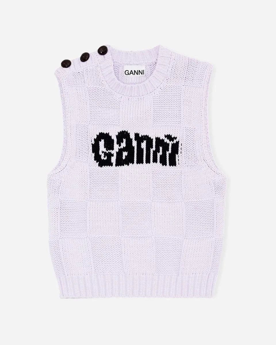 Cotton Rope Knit Vest - Misty Lilac