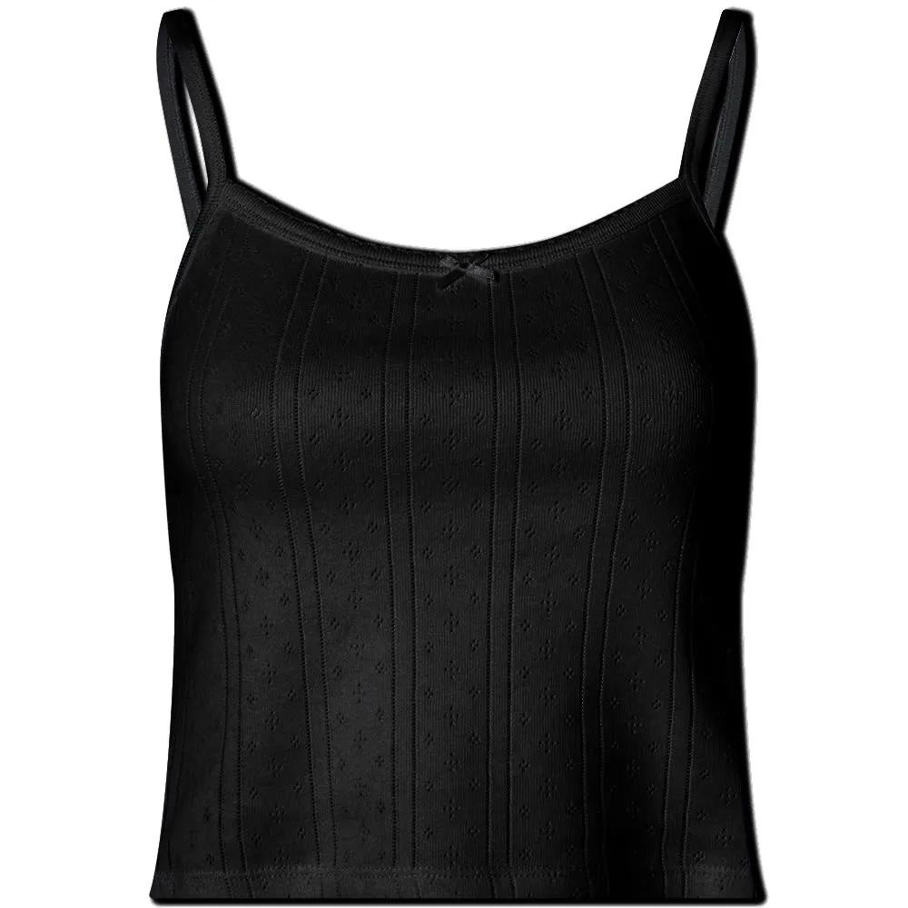 Cou Cou Picot Trim Tank VestBlack