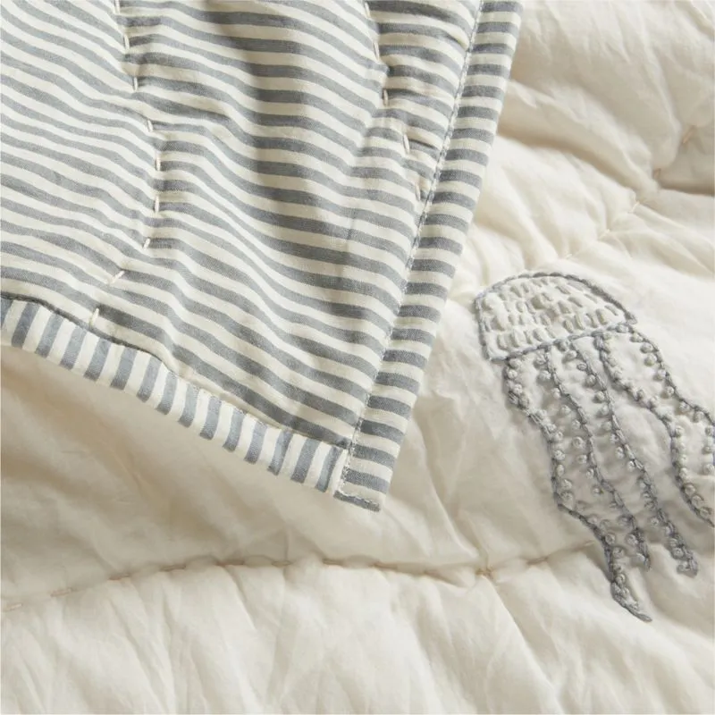 Crate&Barrel Sea Dreams Organic Cotton Baby Crib Quilt