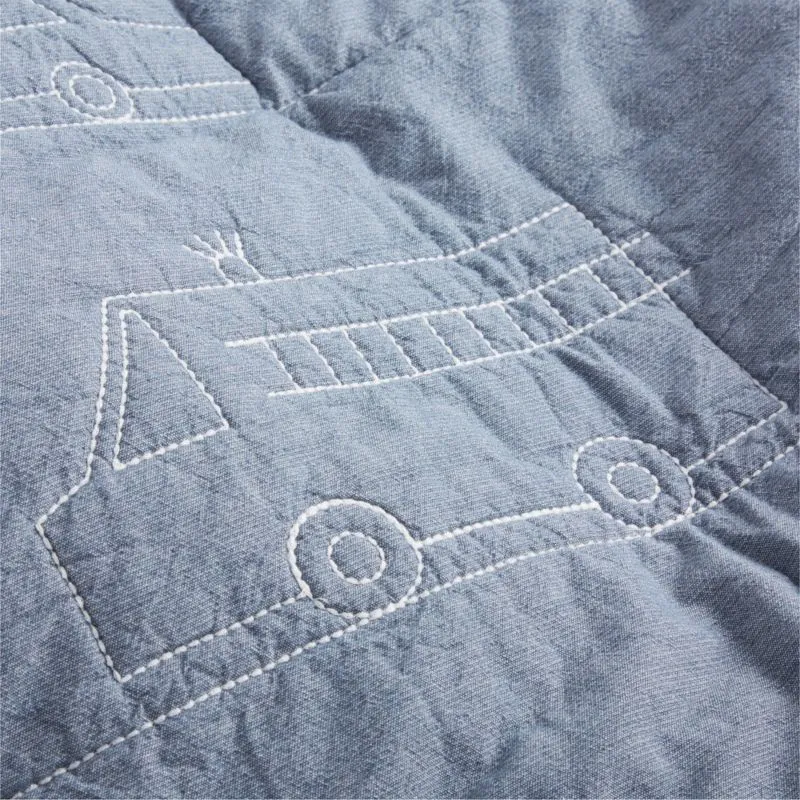 Crate&Barrel Transportation Organic Cotton Reversible Baby Crib Quilt