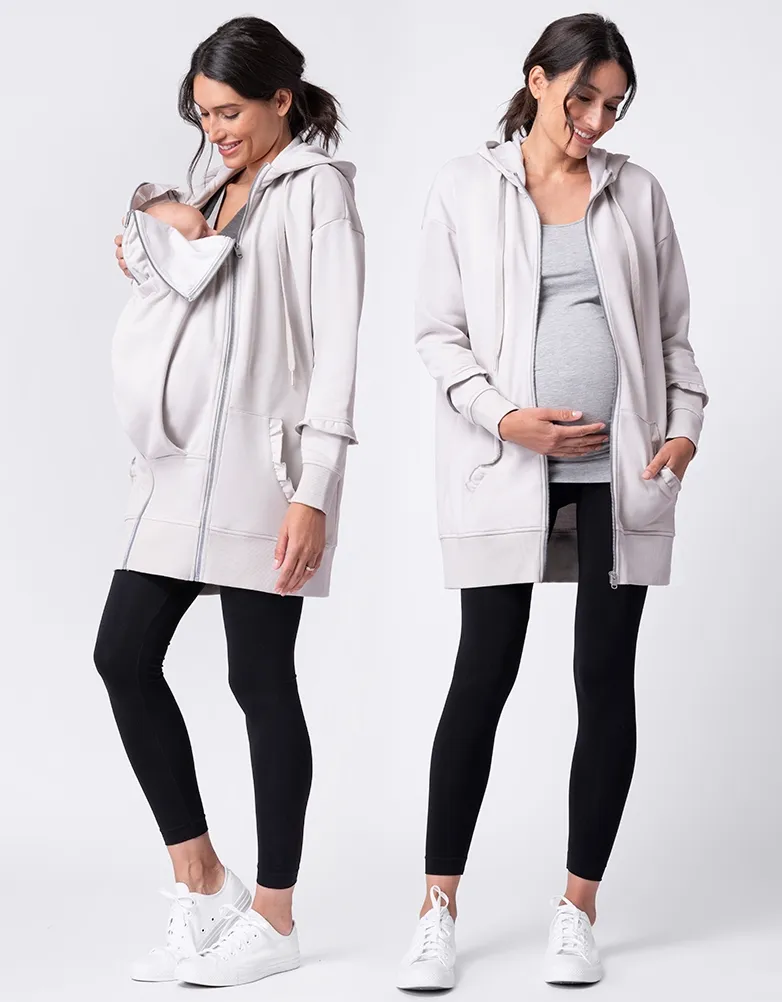 Cream Frill 3 in 1 Maternity & Babywearing Hoodie